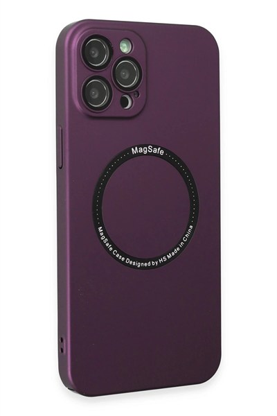 Mey İthalat®  iPhone 12 Pro Kılıf Jack Magneticsafe Lens Silikon - Mürdüm