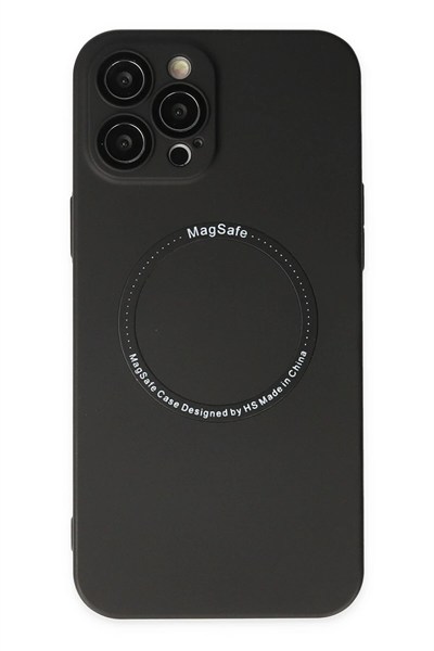 Mey İthalat®  iPhone 12 Pro Kılıf Jack Magneticsafe Lens Silikon - Siyah