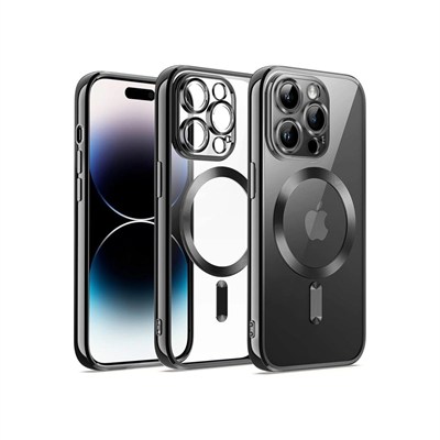 Mey İthalat®  iPhone 12 Pro Kılıf Kross Magneticsafe Kapak - Siyah