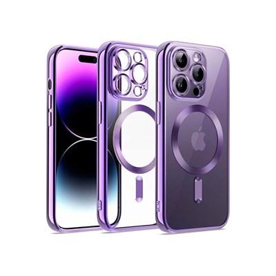 Mey İthalat®  iPhone 12 Pro Kılıf Kross Magneticsafe Kapak - Mor