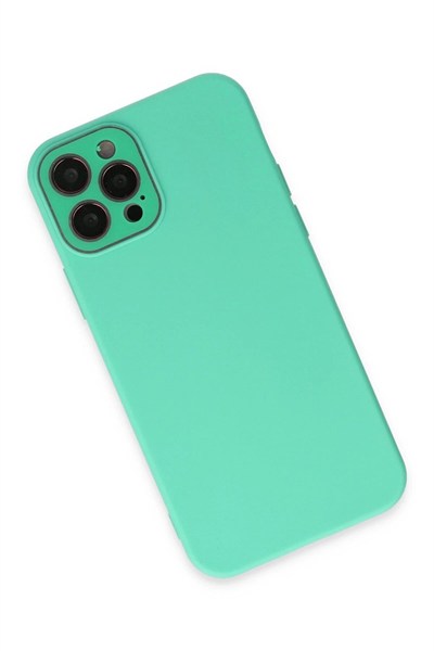 Mey İthalat®  iPhone 12 Pro Kılıf Lansman Glass Kapak - Turkuaz