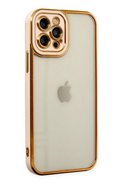 Mey İthalat®  iPhone 12 Pro Kılıf Liva Lens Silikon - Rose