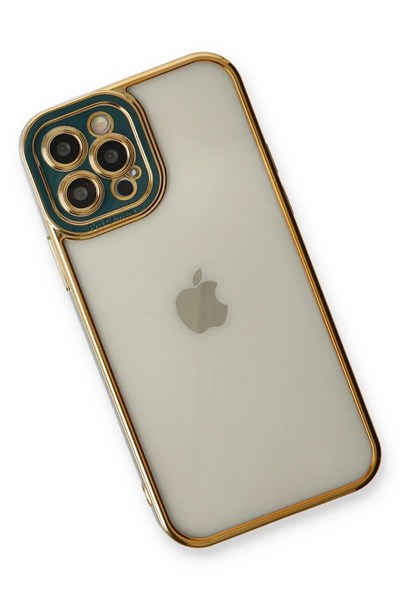 Mey İthalat®  iPhone 12 Pro Kılıf Liva Lens Silikon - Yeşil