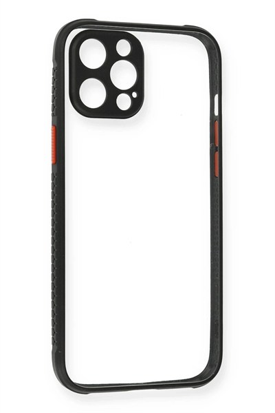 Mey İthalat®  iPhone 12 Pro Kılıf Miami Şeffaf Silikon - Siyah