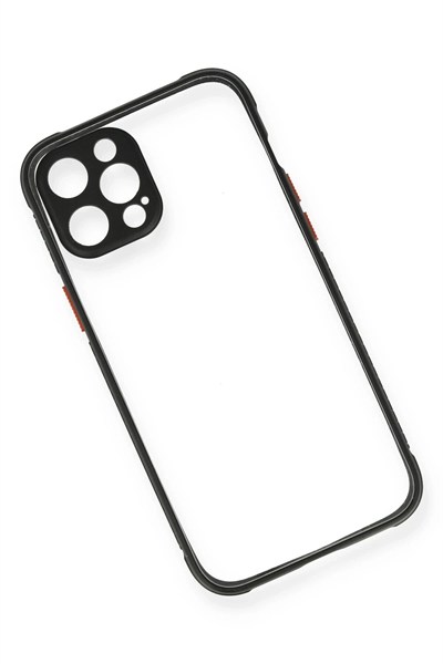 Mey İthalat®  iPhone 12 Pro Kılıf Miami Şeffaf Silikon - Siyah