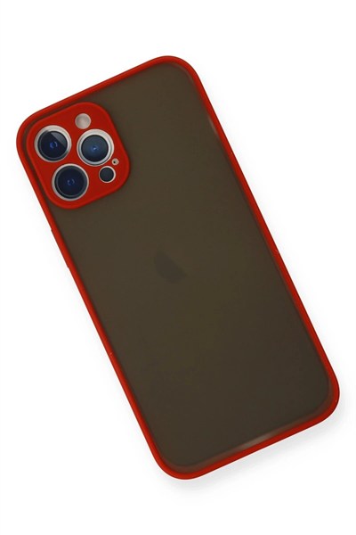 Mey İthalat®  iPhone 12 Pro Kılıf Montreal Silikon Kapak - Kırmızı