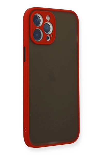 Mey İthalat®  iPhone 12 Pro Kılıf Montreal Silikon Kapak - Kırmızı