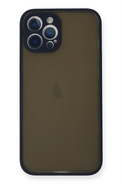 Mey İthalat®  iPhone 12 Pro Kılıf Montreal Silikon Kapak - Lacivert