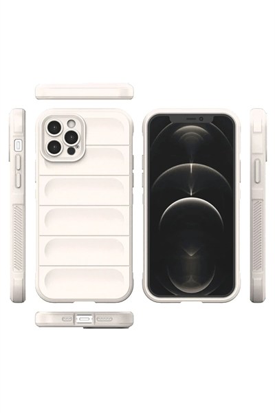 Mey İthalat®  iPhone 12 Pro Kılıf Optimum Silikon - Krem