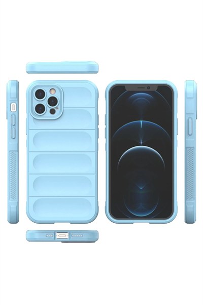 Mey İthalat®  iPhone 12 Pro Kılıf Optimum Silikon - Sky Blue