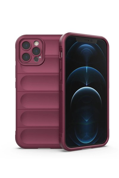 Mey İthalat®  iPhone 12 Pro Kılıf Optimum Silikon - Bordo