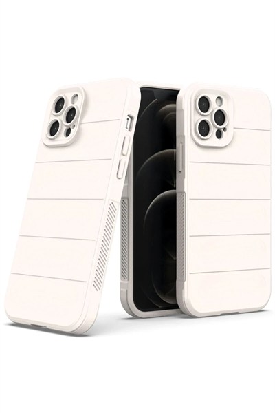 Mey İthalat®  iPhone 12 Pro Kılıf Optimum Silikon - Krem