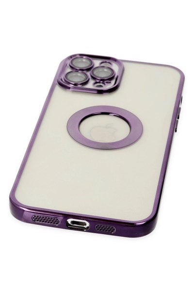 Mey İthalat®  iPhone 12 Pro Kılıf Slot Silikon - Mor
