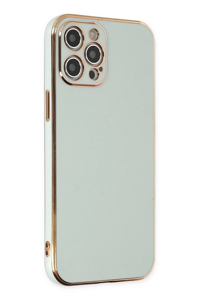 Mey İthalat®  iPhone 12 Pro Kılıf Volet Silikon - Açık Yeşil