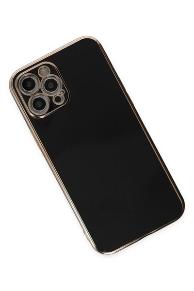 Mey İthalat®  iPhone 12 Pro Kılıf Volet Silikon - Siyah