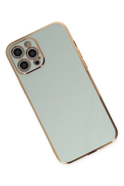 Mey İthalat®  iPhone 12 Pro Kılıf Volet Silikon - Açık Yeşil