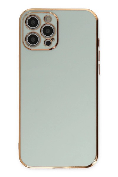 Mey İthalat®  iPhone 12 Pro Kılıf Volet Silikon - Açık Yeşil