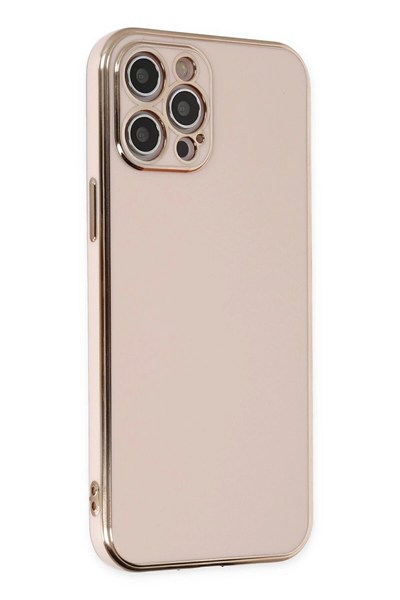 Mey İthalat®  iPhone 12 Pro Kılıf Volet Silikon - Pembe
