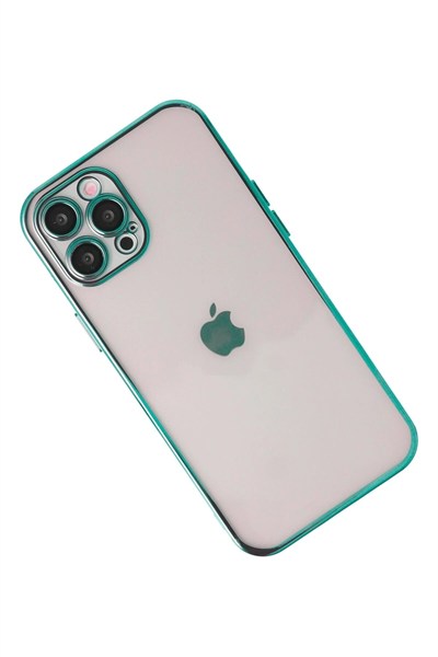 Mey İthalat®  iPhone 12 Pro Max Kılıf  Lensli Silikon - Yeşil