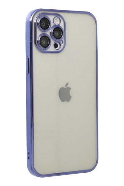 Mey İthalat®  iPhone 12 Pro Max Kılıf  Lensli Silikon - Mor