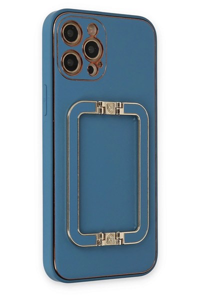 Mey İthalat®  iPhone 12 Pro Max Kılıf Coco Elit Kapak - Mavi