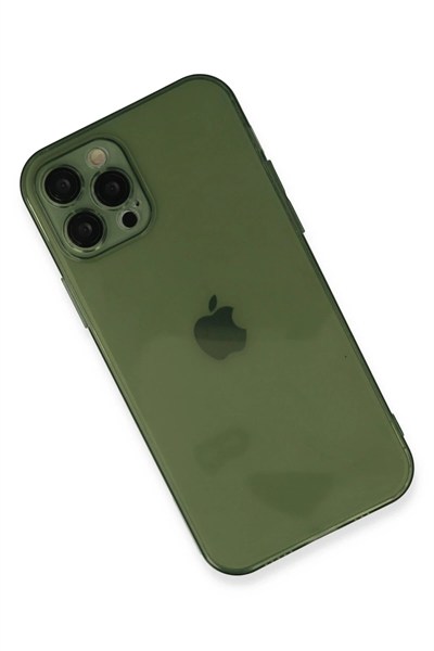 Mey İthalat®  iPhone 12 Pro Max Kılıf Fly Lens Silikon - Yeşil