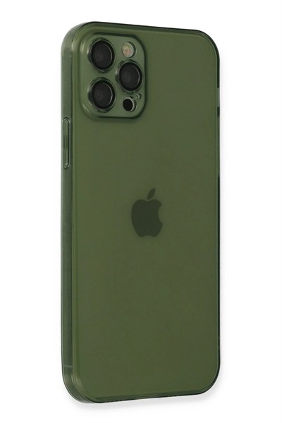 Mey İthalat®  iPhone 12 Pro Max Kılıf Fly Lens Silikon - Yeşil
