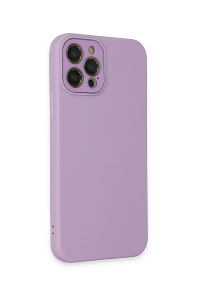 Mey İthalat®  iPhone 12 Pro Max Kılıf Lansman Glass Kapak - Lila