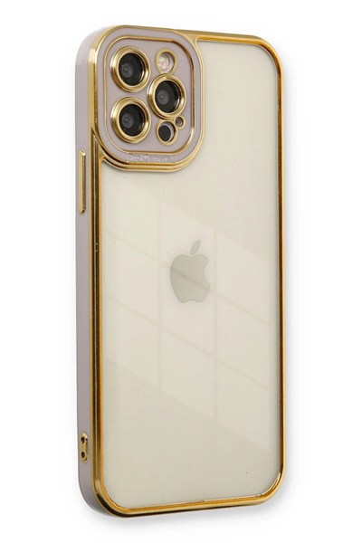 Mey İthalat®  iPhone 12 Pro Max Kılıf Liva Lens Silikon - Lila