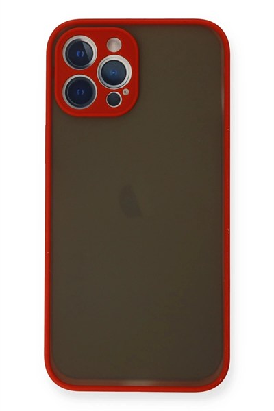 Mey İthalat®  iPhone 12 Pro Max Kılıf Montreal Silikon Kapak - Kırmızı