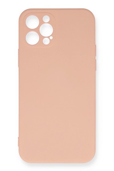 Mey İthalat®  iPhone 12 Pro Max Kılıf Nano içi Kadife Silikon - Pudra