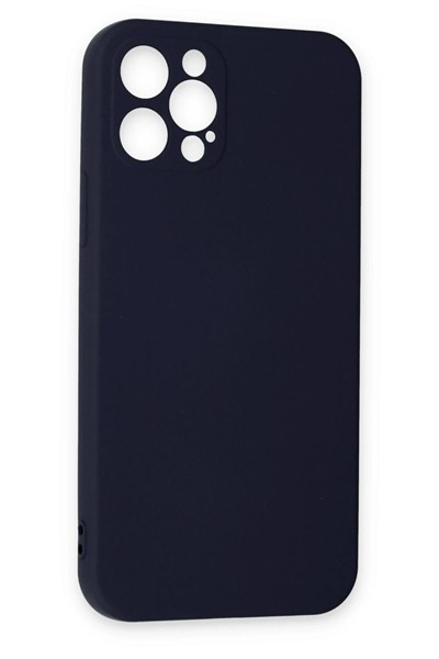 Mey İthalat®  iPhone 12 Pro Max Kılıf Nano içi Kadife Silikon - Lacivert
