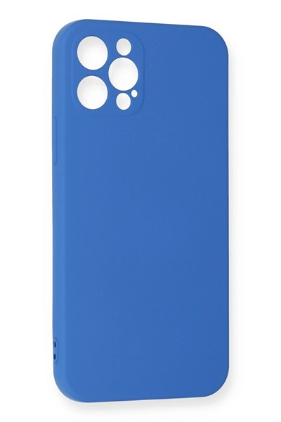 Mey İthalat®  iPhone 12 Pro Max Kılıf Nano içi Kadife Silikon - Mavi