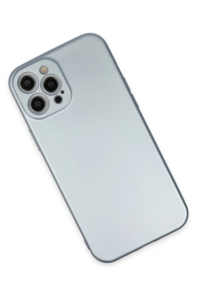 Mey İthalat®  iPhone 12 Pro Max Kılıf Nano içi Kadife Silikon - Sky Blue