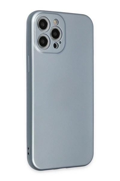 Mey İthalat®  iPhone 12 Pro Max Kılıf Nano içi Kadife Silikon - Sky Blue