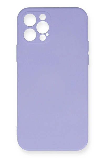 Mey İthalat®  iPhone 12 Pro Max Kılıf Nano içi Kadife Silikon - Lila