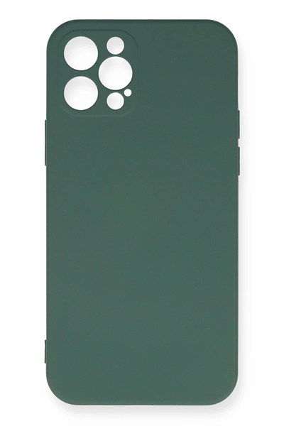 Mey İthalat®  iPhone 12 Pro Max Kılıf Nano içi Kadife Silikon - Koyu Yeşil