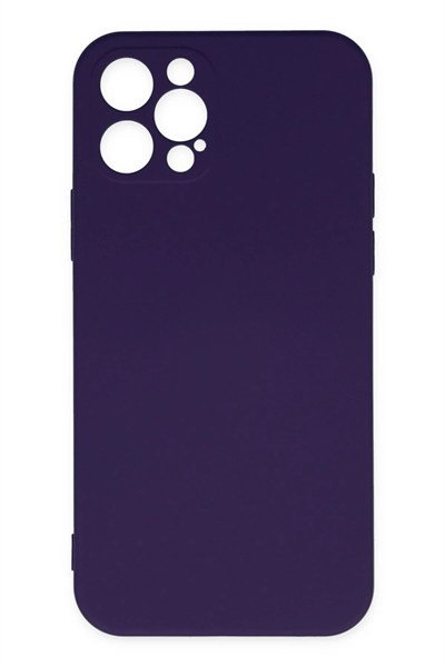 Mey İthalat®  iPhone 12 Pro Max Kılıf Nano içi Kadife Silikon - Mor