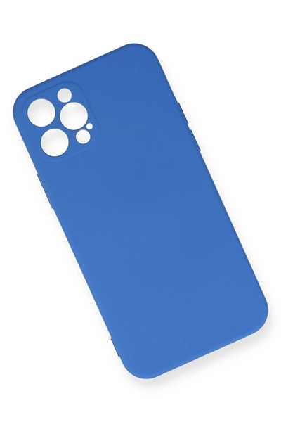 Mey İthalat®  iPhone 12 Pro Max Kılıf Nano içi Kadife Silikon - Mavi