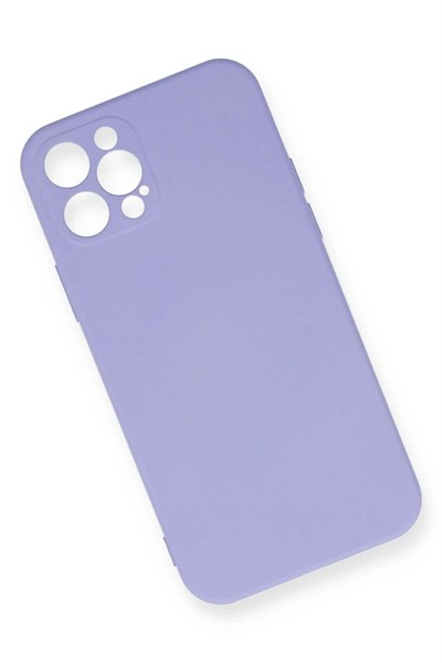 Mey İthalat®  iPhone 12 Pro Max Kılıf Nano içi Kadife Silikon - Lila