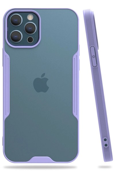 Mey İthalat®  iPhone 12 Pro Max Kılıf Platin Silikon - Lila