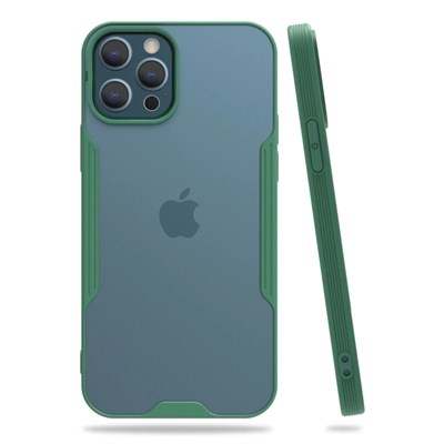Mey İthalat®  iPhone 12 Pro Max Kılıf Platin Silikon - Yeşil