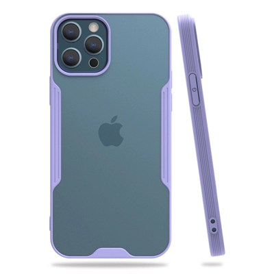 Mey İthalat®  iPhone 12 Pro Max Kılıf Platin Silikon - Lila