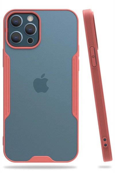 Mey İthalat®  iPhone 12 Pro Max Kılıf Platin Silikon - Pembe