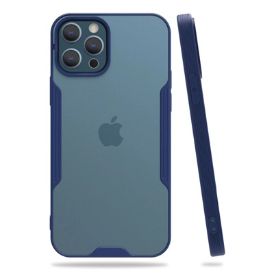 Mey İthalat®  iPhone 12 Pro Max Kılıf Platin Silikon - Lacivert