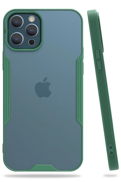 Mey İthalat®  iPhone 12 Pro Max Kılıf Platin Silikon - Yeşil