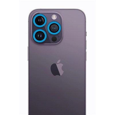 Mey İthalat®  iPhone 12 Pro Max Neon Fosforlu Kamera Lens - Mavi