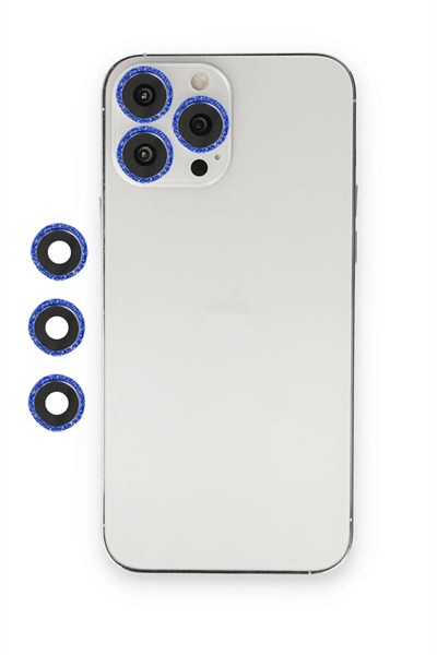 Mey İthalat®  iPhone 12 Pro Max Shine Kamera Lens - Lacivert