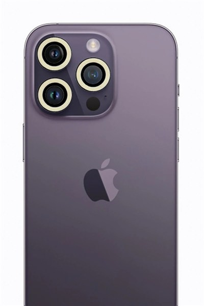 Mey İthalat®  iPhone 12 Pro Neon Fosforlu Kamera Lens - Beyaz