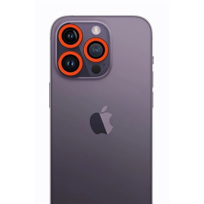Mey İthalat®  iPhone 12 Pro Neon Fosforlu Kamera Lens - Turuncu